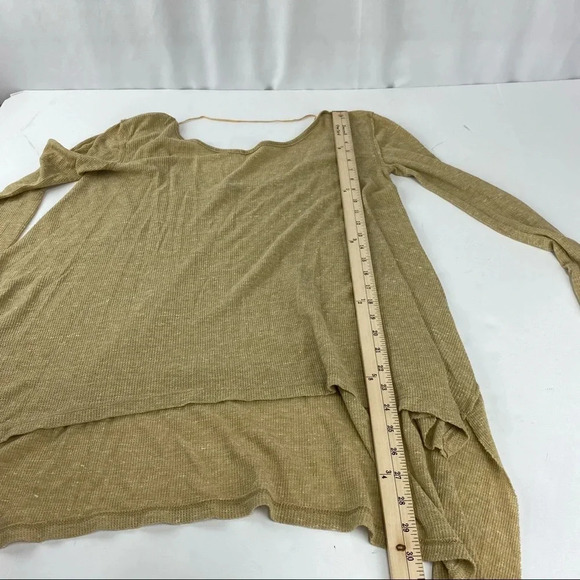 We the Free Womens XS Tan Long Sleeve Thermal Flowy Top Tunic Shirt - Picture 3 of 6